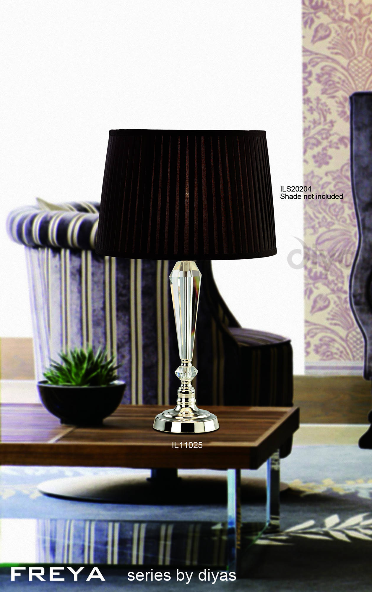 Freya Crystal Table Lamps Diyas Base Only Lamps